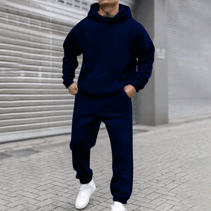 Herren bequemer Freizeitanzug mit oversized Schnitt und Kängurutasche Echoarchiv