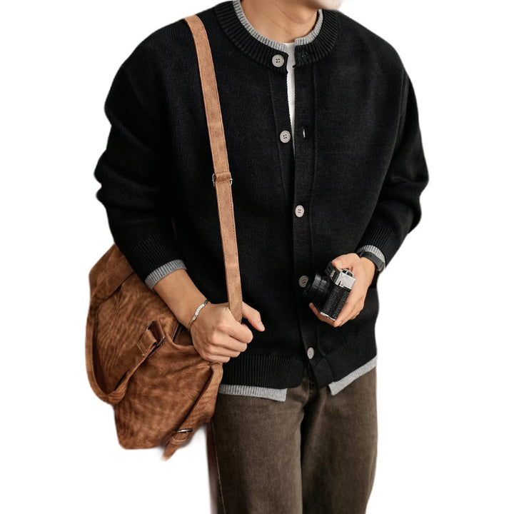 Herren Modische Strickjacke mit Knopfleiste Echo Archiv