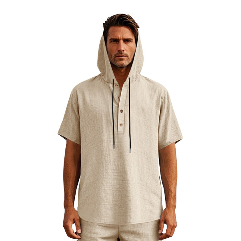 Herren Urbaner Kapuzenshirt mit Knopfleiste und atmungsaktivem Stoff Echoarchiv