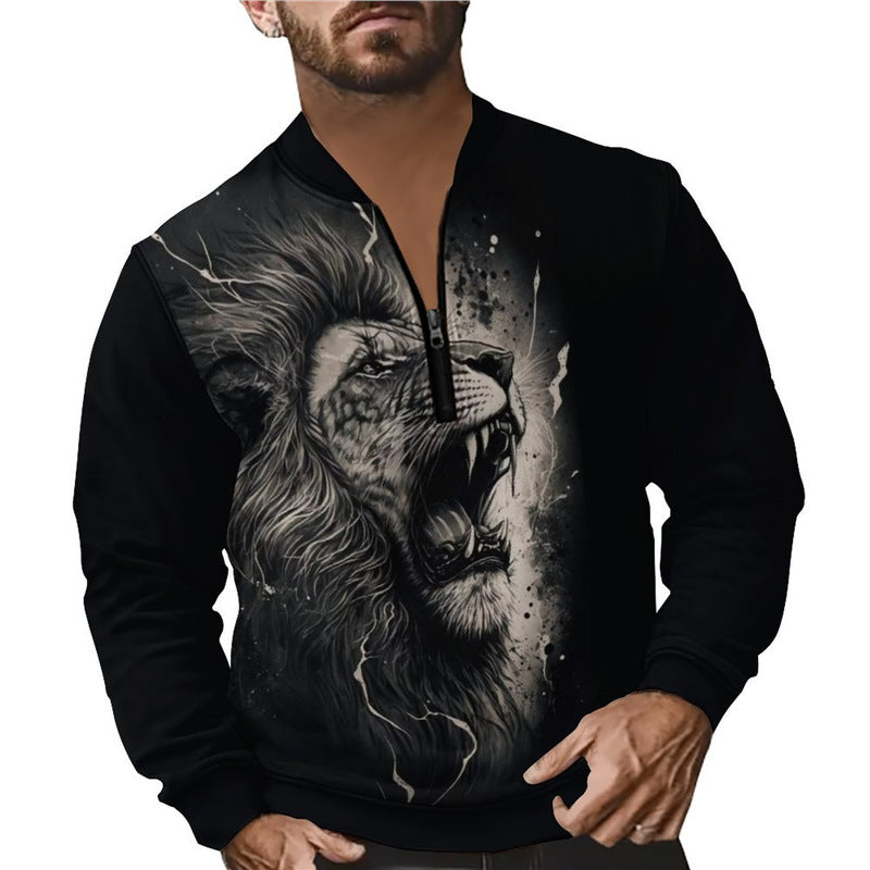 Herren Sweatshirt mit modischem Reißverschluss Echoarchiv