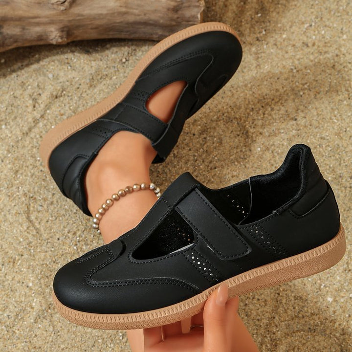 Damen Mary-Jane-Sneaker mit Klettverschluss und gepolstertem Komfortfußbett – Névara