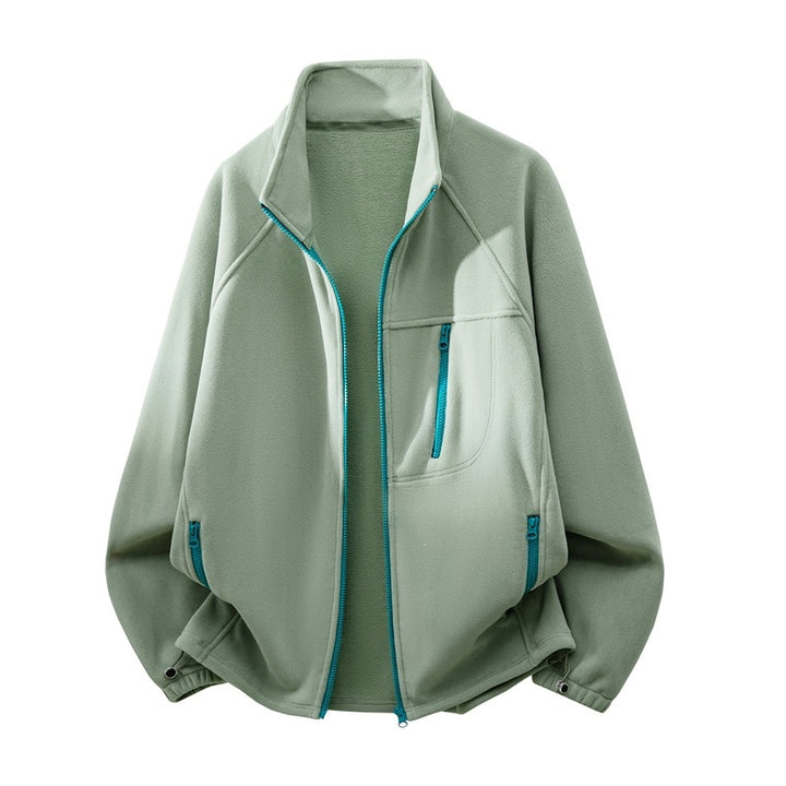 Unisex Leichte Fleecejacke mit Stehkragen, Raglanärmeln und multiplen Reißverschlusstaschen Echo Archiv
