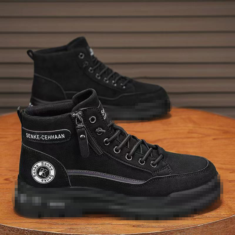 Herren knöchelhohe Sneaker-Boots aus Veloursleder mit Reißverschluss und profilierter Gummisohle Echoarhiv – Tavélo