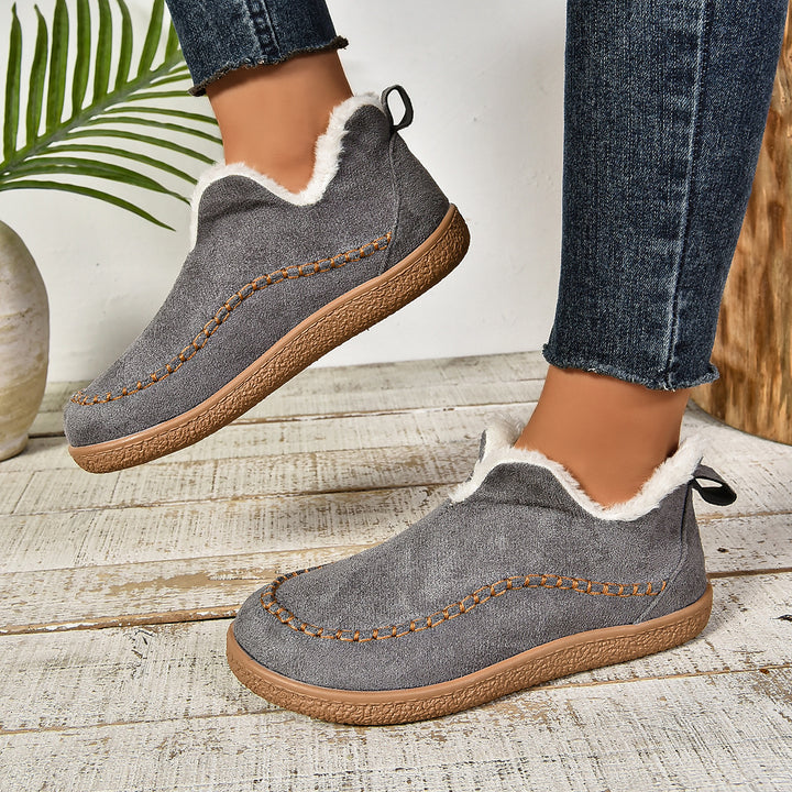 Damen Gefütterte Mokassin-Sneaker mit Kunstfellfutter und rutschfester Gummisohle Echoarchiv