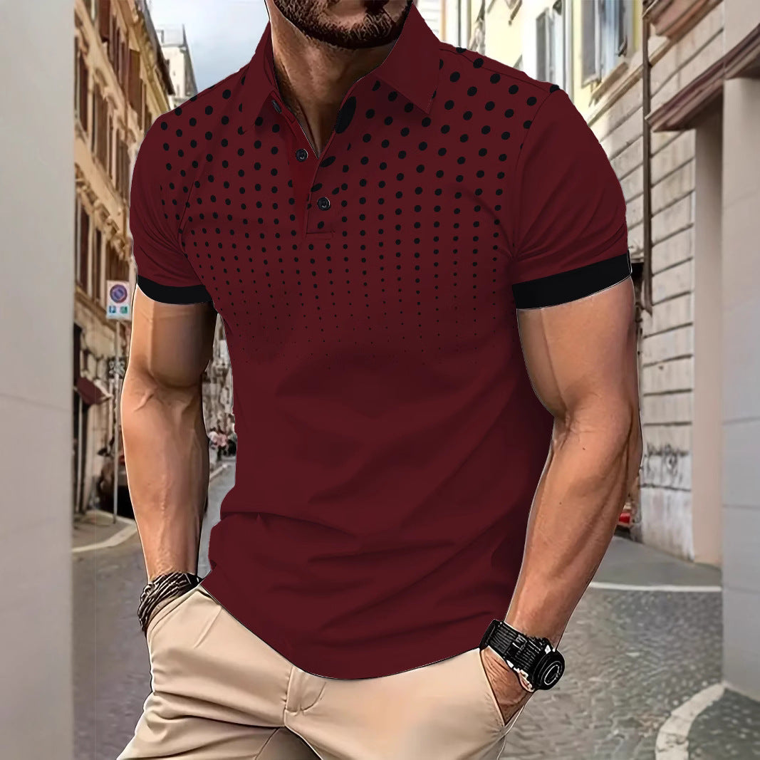 Herren Poloshirt mit dynamischem Punktmuster und modernem Schnitt Echoarchiv