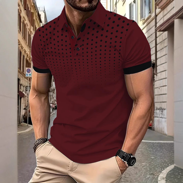Herren Poloshirt mit dynamischem Punktmuster und modernem Schnitt Echoarchiv