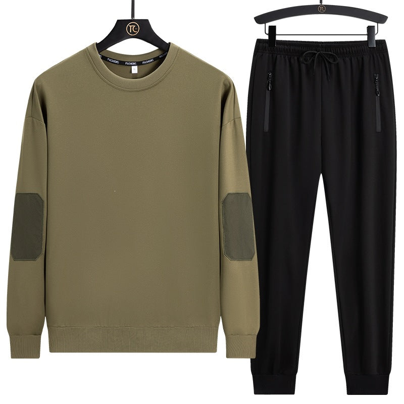 Herren Sportives Lounge-Set aus Funktionsfleece mit Ellenbogenpatches & Reißverschlusstaschen Echoarchiv