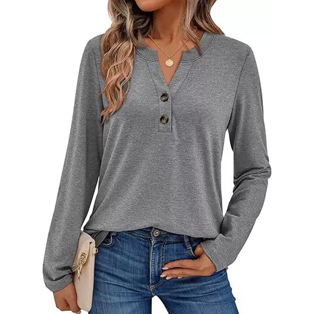 Damen Langarmshirt mit Knopfdetails Echoarchiv