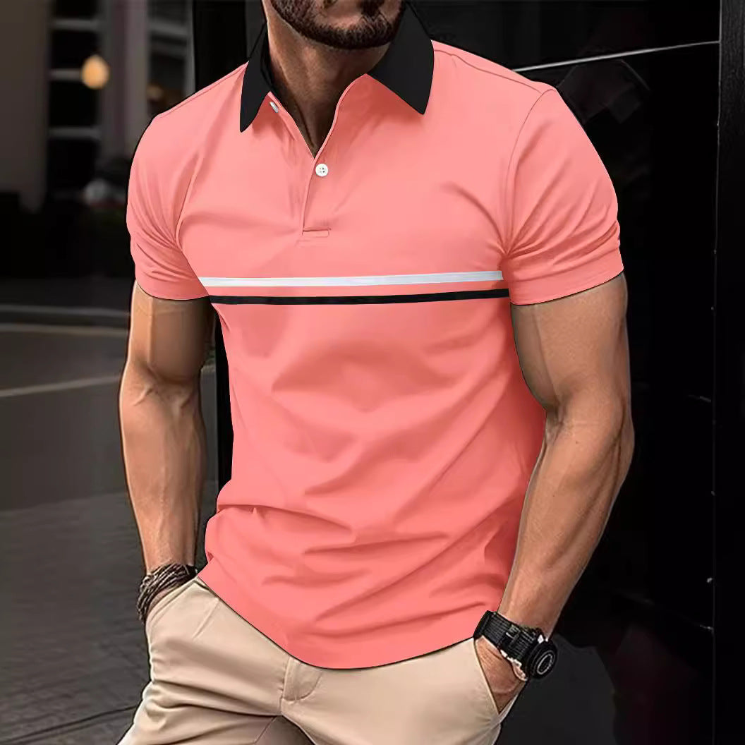 Herren Polohemd mit modischem Farbblockdesign und hochwertiger Stofftechnologie Echoarchiv
