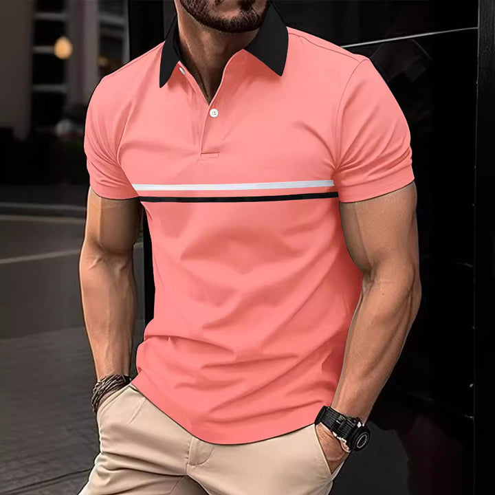 Herren Polohemd mit modischem Farbblockdesign und hochwertiger Stofftechnologie Echoarchiv