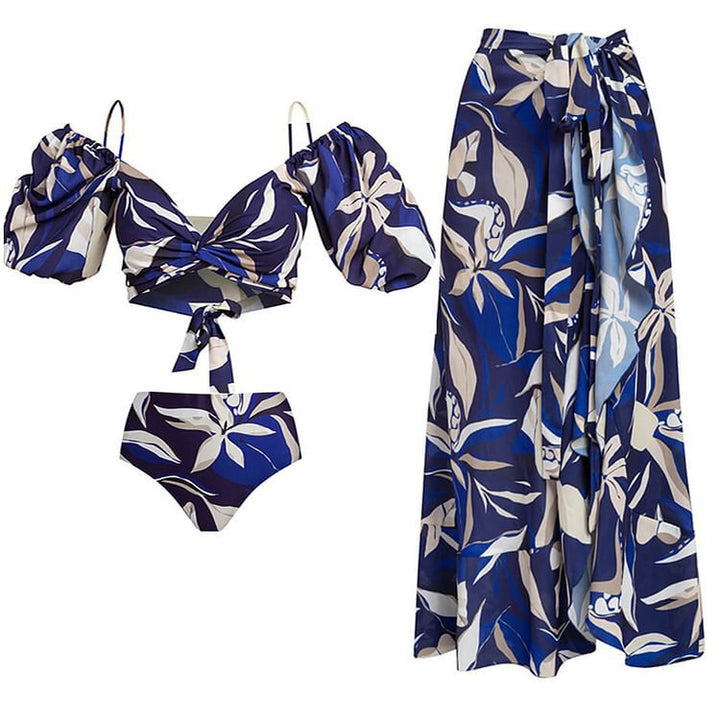 Damen Bikiniset mit elegantem Oberteil und fließendem Maxiröckchen Echo Archiv