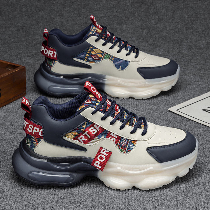 Damen Plateau-Sneaker mit voluminöser Sohle und gewebten Ethno-Details Echoarhiv – Névara