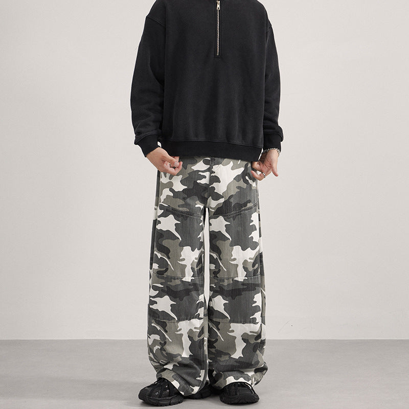 Herren Extraweite Cargohose im Palazzoschnitt mit Camouflage-Print Echo Archiv