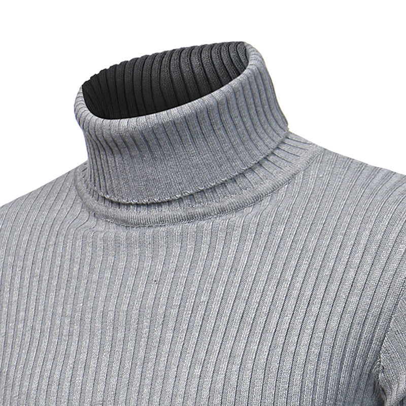 Herren Hochwertiger Rippenrollkragenpullover Echoarchiv