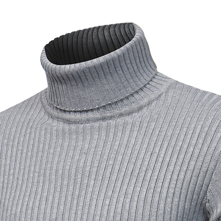 Herren Hochwertiger Rippenrollkragenpullover Echoarchiv