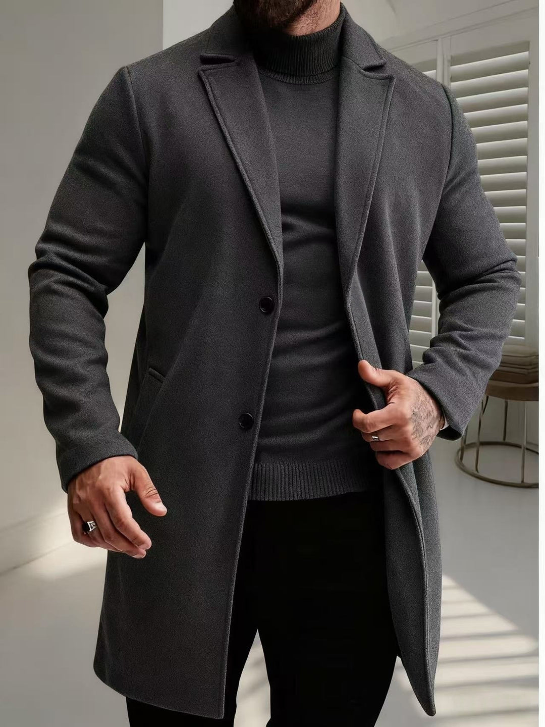 Herren eleganter Wollmantel Echoarchiv