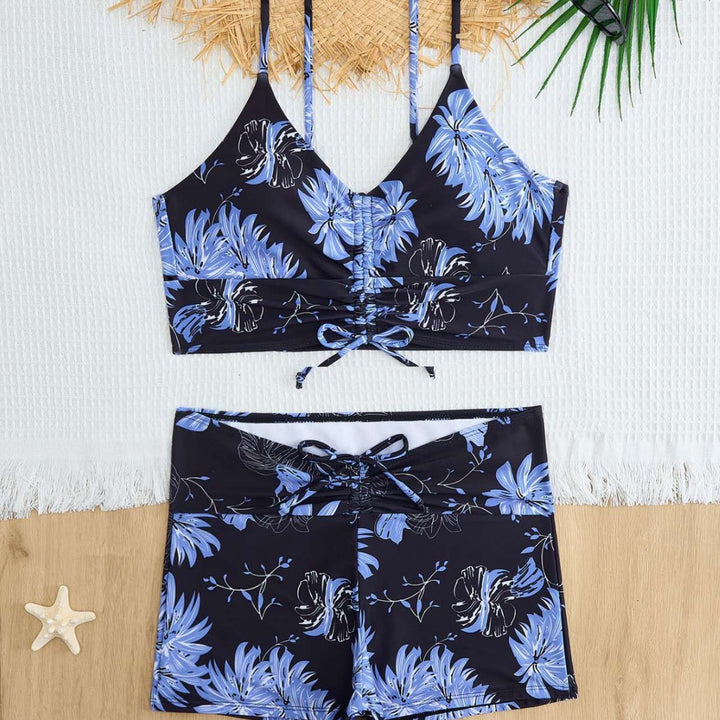 Damen Bikini mit floralem Rüschendesign und verstellbaren Trägern Echo Archiv