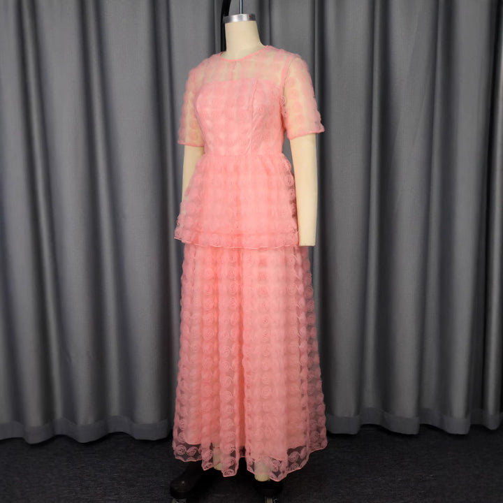 Damen Elegantes Maxi-Kleid mit floralem Volant-Design Echo Archiv