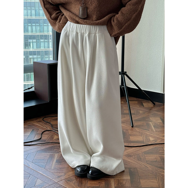 Damen Hochtaillierte Relaxed‑Palazzo‑Hose mit Bundfalten und elastischem Komfortbund Echoarchiv