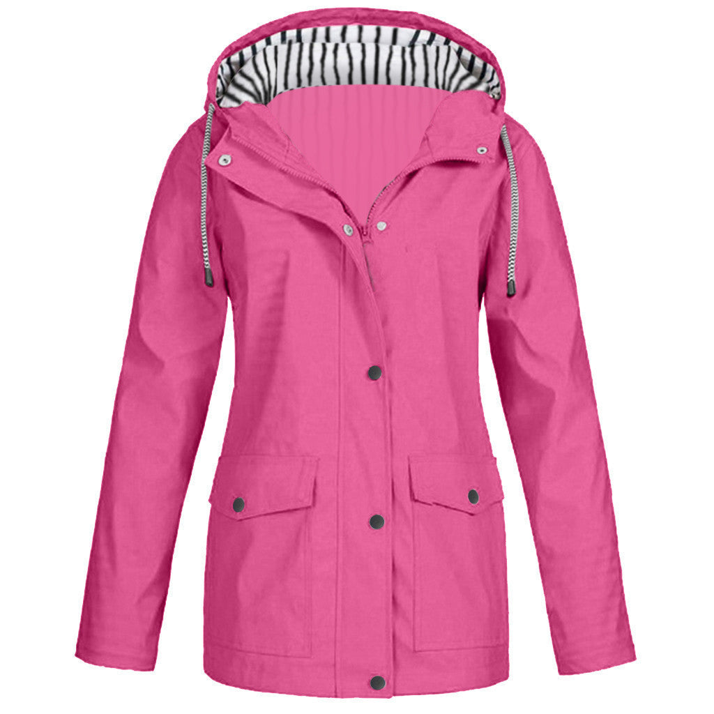 Damen nan wasserdichter Parka mit Kapuze, Kordelzug und aufgesetzten Taschen Echo Archiv