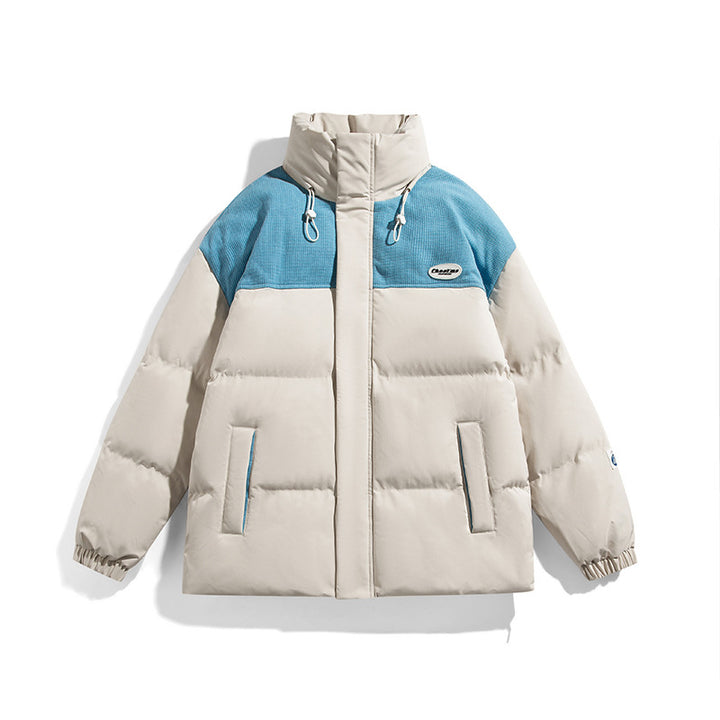 Herren Wattierte Oversize-Steppjacke mit hohem Stehkragen und kontrastiertem Schulterpaneel Echo Archiv