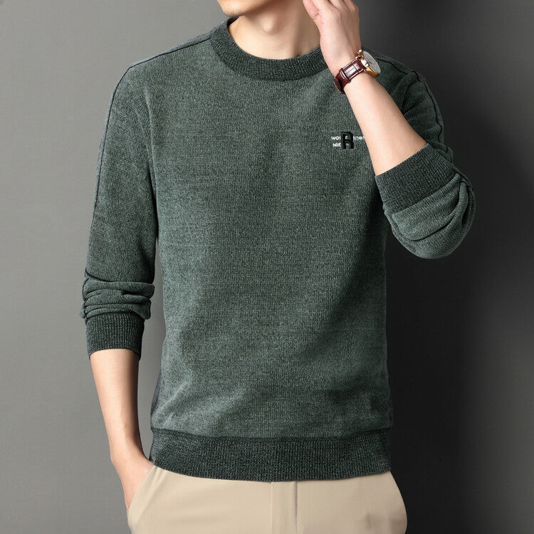 Herren hochwertige, atmungsaktive Strickpullover mit Rundhalsausschnitt Echoarchiv