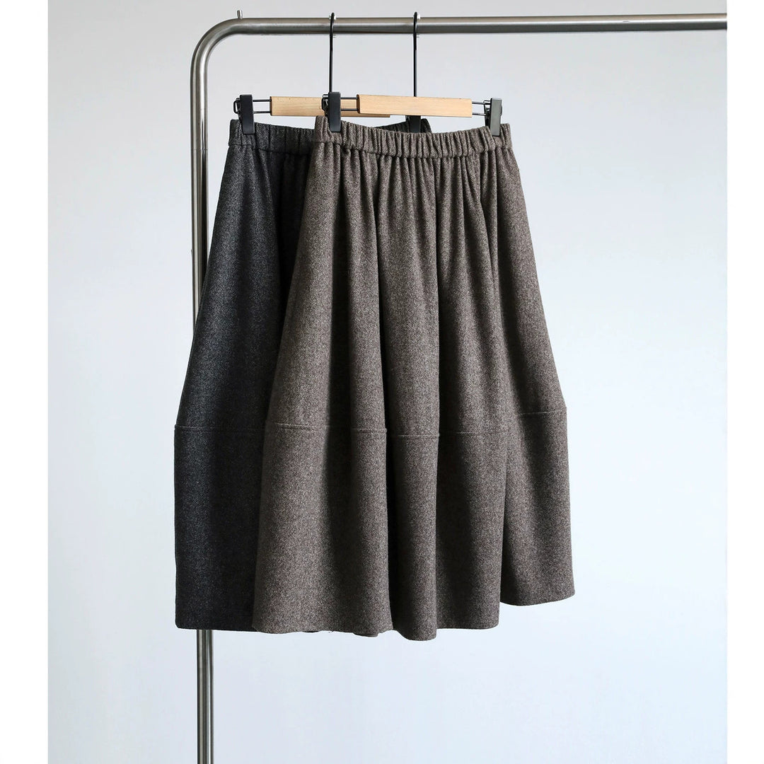 Damen Eleganter, schwingender Midi-Rock aus Wollmischung Echoarchiv