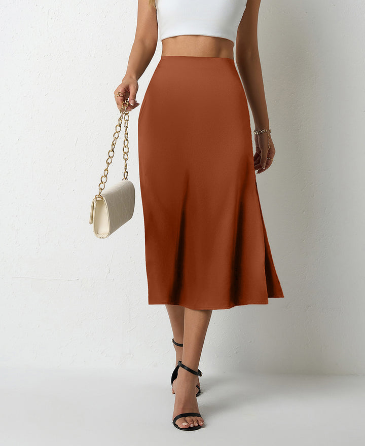 Damen eleganter Midirock mit fließendem Schnitt und Satin-Finish Echo Archiv