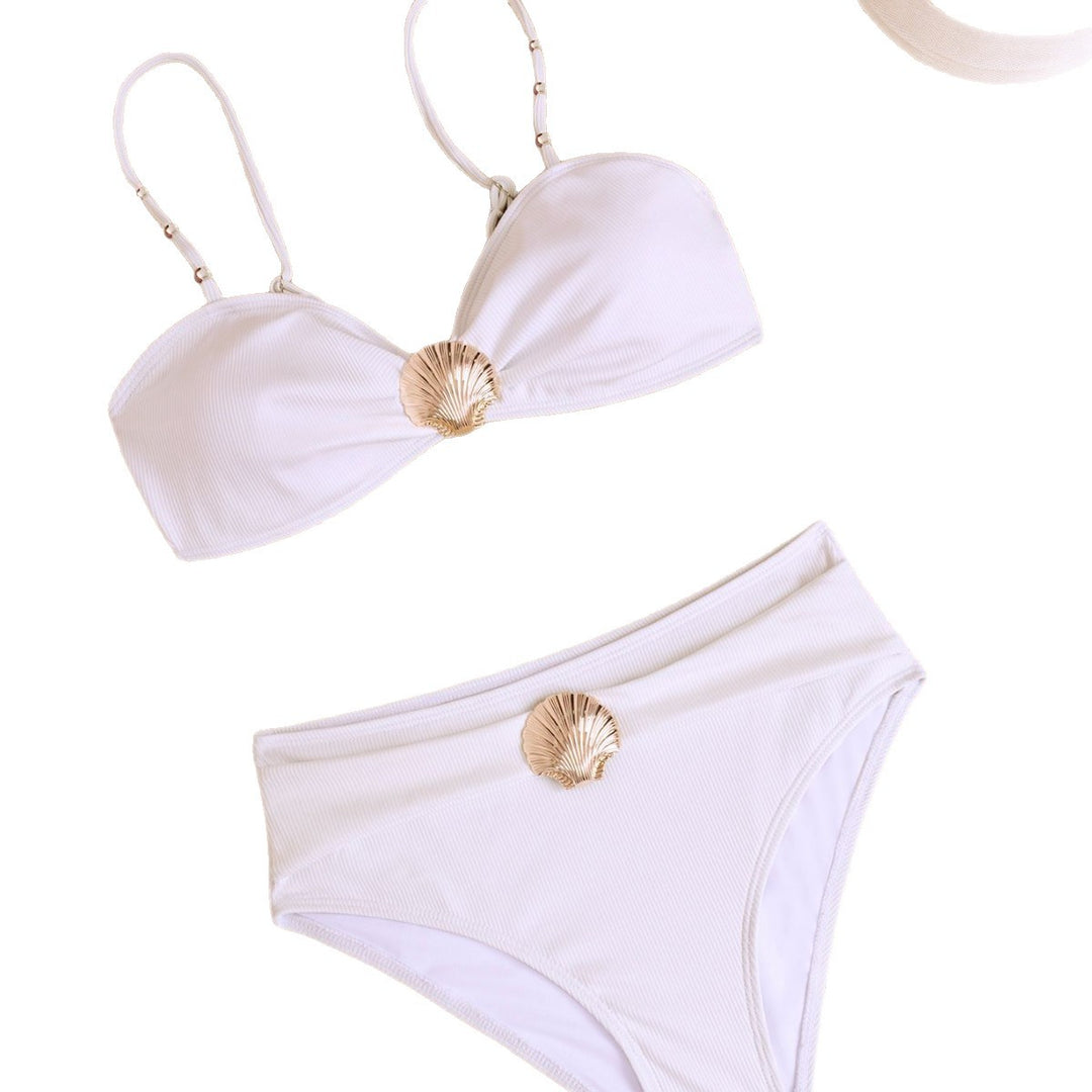 Damen Hochgeschnittener Bikini mit elegantem Muschel-Detail Echo Archiv