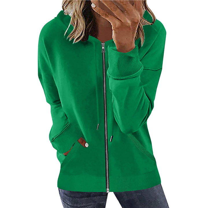 Damen nan Kapuzenjacke mit durchgehendem Reißverschluss, Kängurutaschen und elastischen Bündchen Echo Archiv