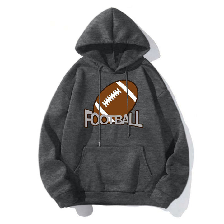 Damen Sportlicher Kapuzenpullover mit Football-Motiv Echoarchiv