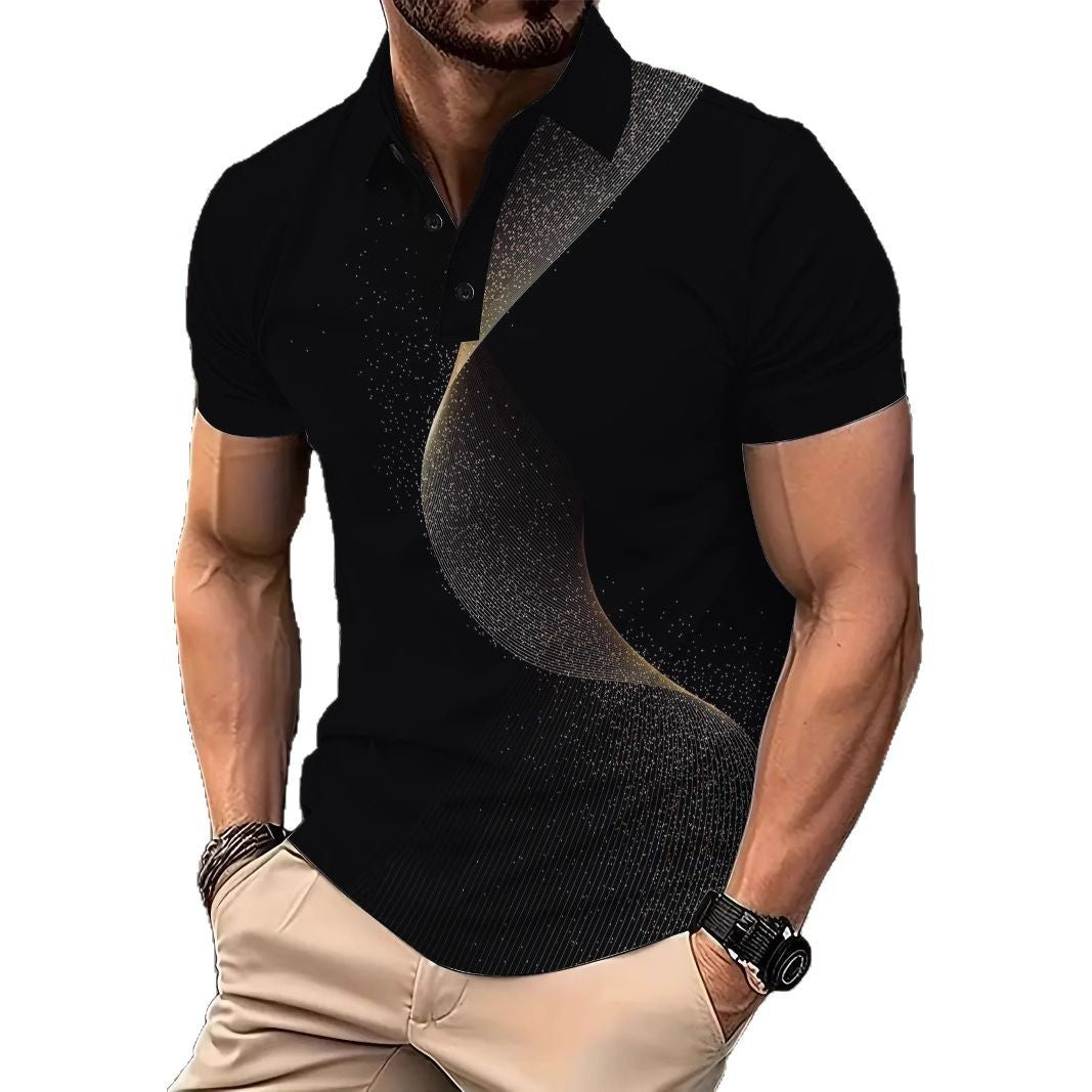 Herren Kurzarm Poloshirt mit stilvollem Grafikdesign Echoarchiv