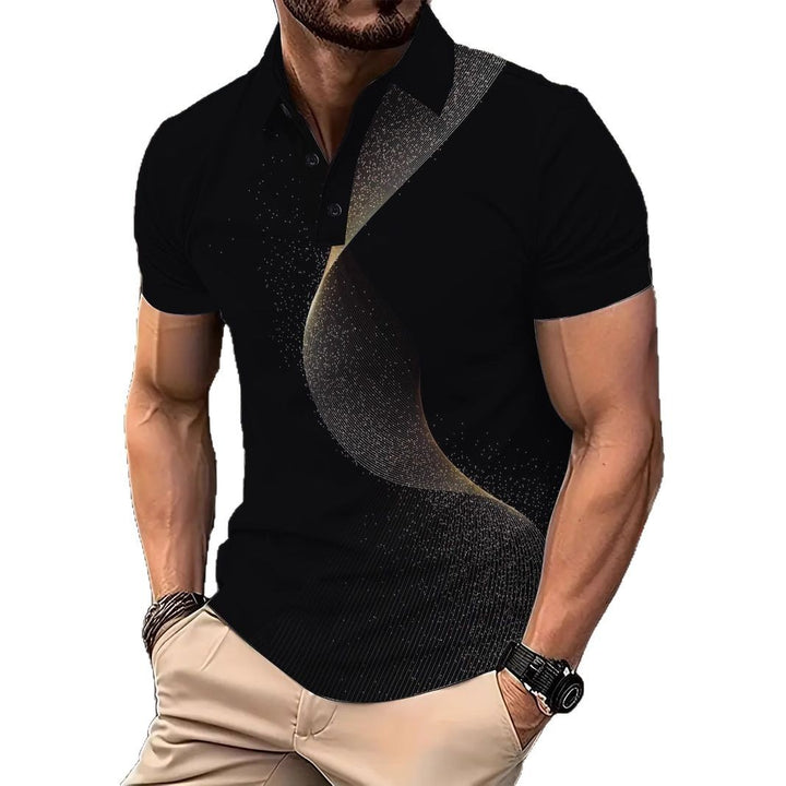 Herren Kurzarm Poloshirt mit stilvollem Grafikdesign Echoarchiv