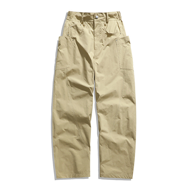 Herren Weite Workwear-Cargo-Hose mit hohem Bund, seitlichen Multi-Taschen & lässigem Baggy-Schnitt Echoarchiv