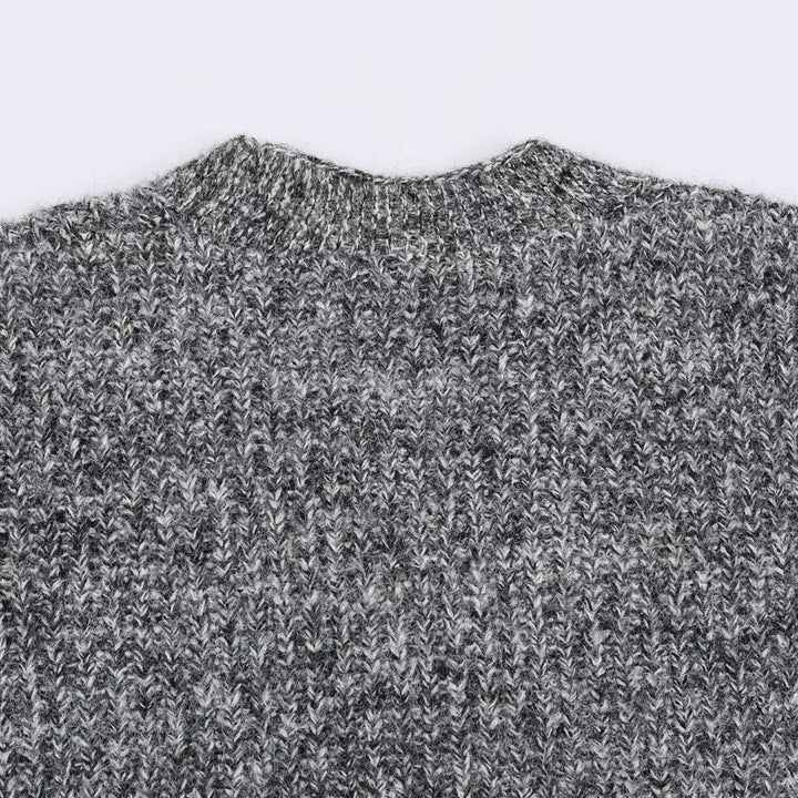 Damen Oversized Grobstrick-Cardigan mit tiefem V-Ausschnitt, Rippenstruktur und Ballonärmeln Echoarchiv