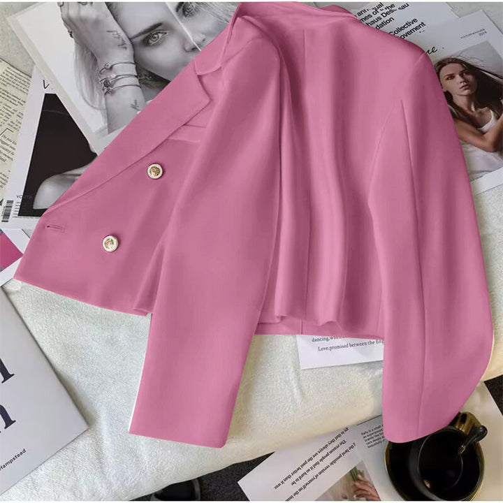 Damen Modischer Kurzblazer mit doppelt geknöpften Details Echo Archiv