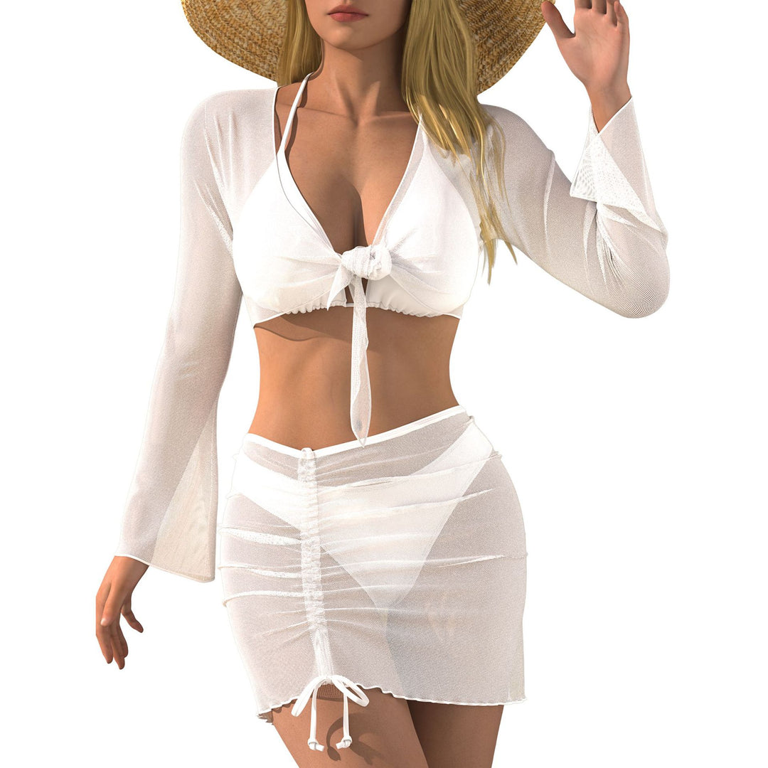 Damen Strand-Outfit mit transparenter Bluse Echo Archiv