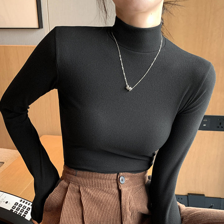 Damen Elegantes und figurbetontes Langarm-Rollkragenoberteil Echo Archiv