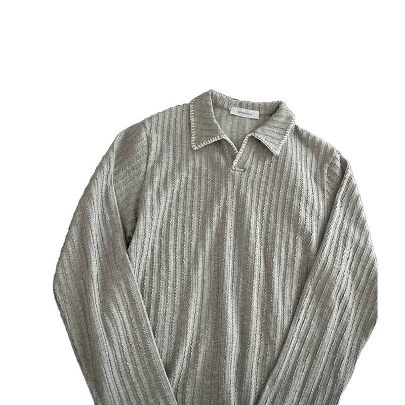 Herren Pullover mit lässigem strukturiertem Design und modischem Kragen Echoarchiv