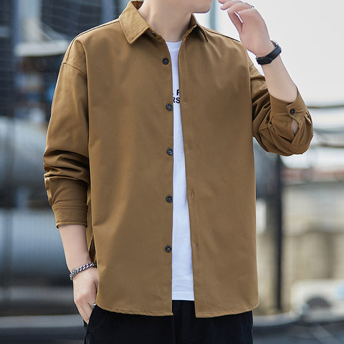 Herren lässige Langarmhemdjacke mit modischem Schnitt Echoarchiv