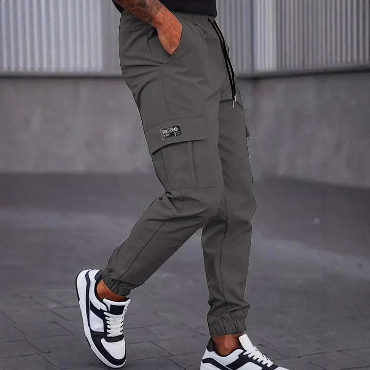 Herren Moderne Cargo-Jogginghose mit elastischem Bund, Kordelzug & Klappentaschen Echo Archiv