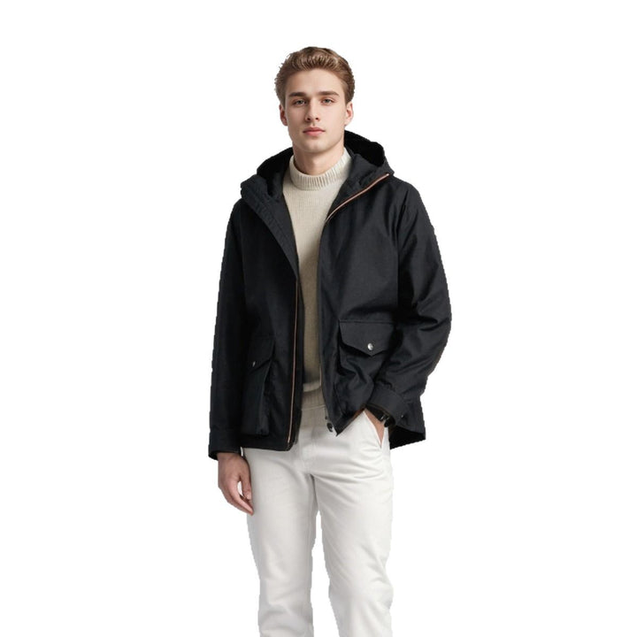 Herren strapazierfähige Multifunktionsjacke mit verstellbarem Kapuzenkragen und großzügigen Taschen Echoarchiv