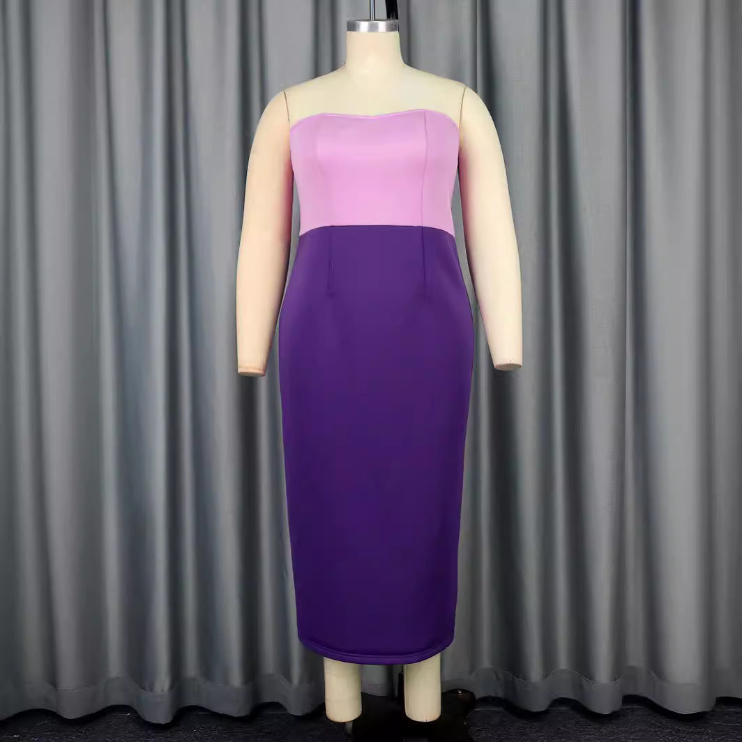 Damen figurbetontes Cocktailkleid mit schulterfreiem Design und Farbverlauf Echo Archiv