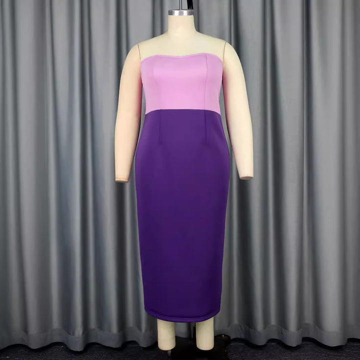 Damen figurbetontes Cocktailkleid mit schulterfreiem Design und Farbverlauf Echo Archiv