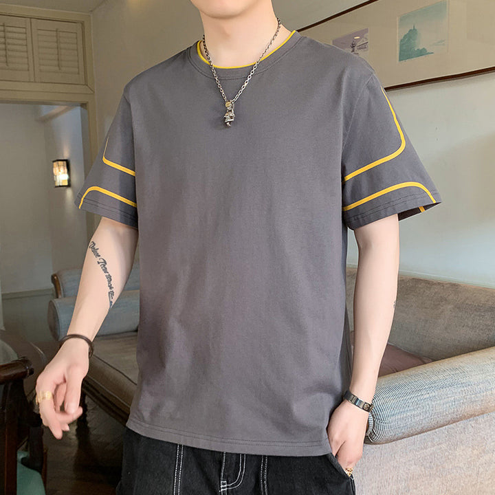 Herren Oversize-T-Shirt aus Baumwollmix mit Kontrastpaspelierung und Dropped-Shoulder Echo Archiv