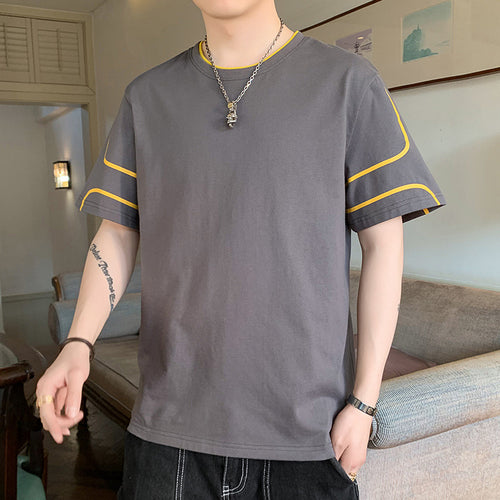Herren Oversize-T-Shirt aus Baumwollmix mit Kontrastpaspelierung und Dropped-Shoulder Echo Archiv