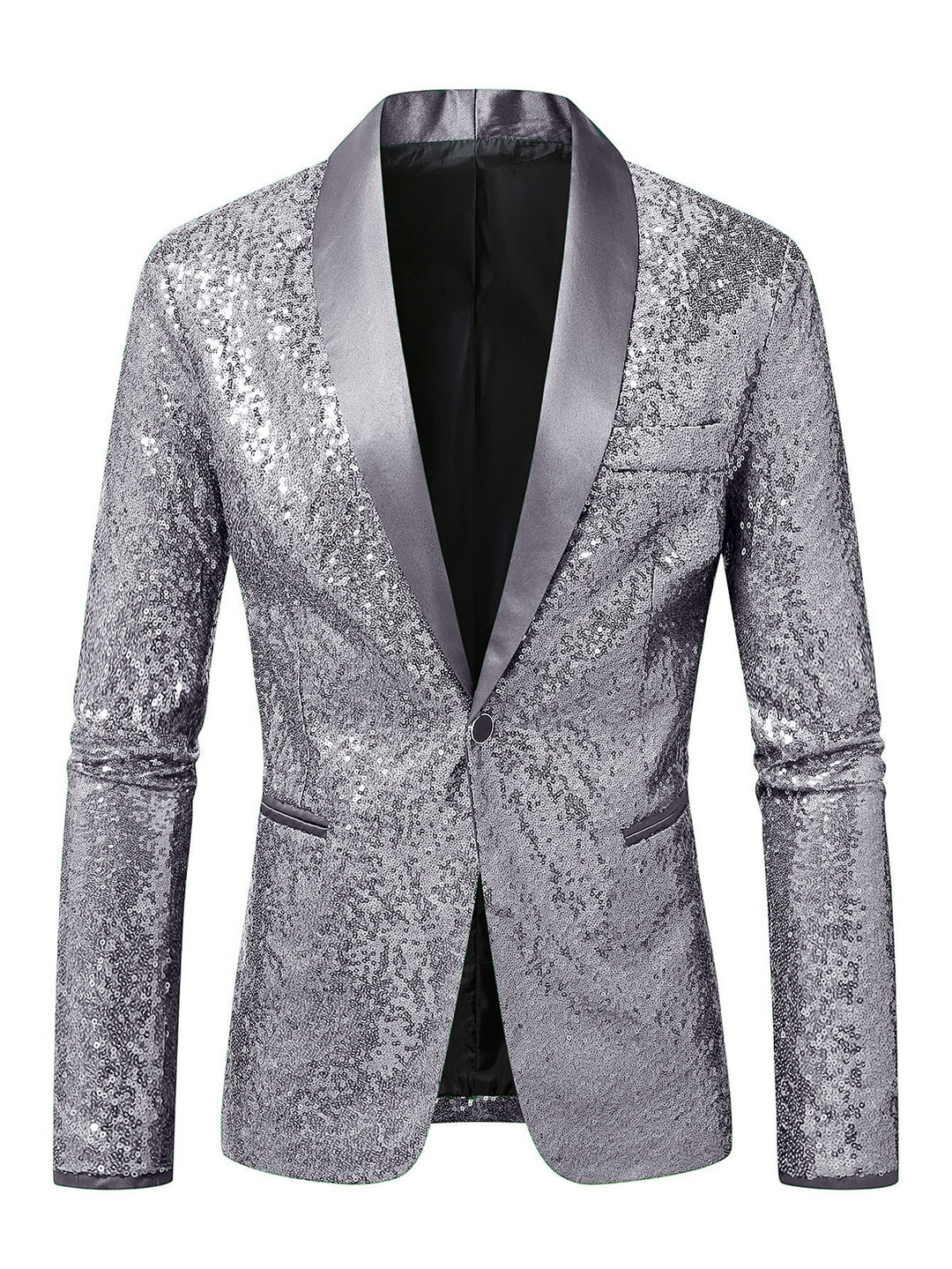 Herren Funkelnder Paillettenblazer mit modernem Schnitt Echoarchiv