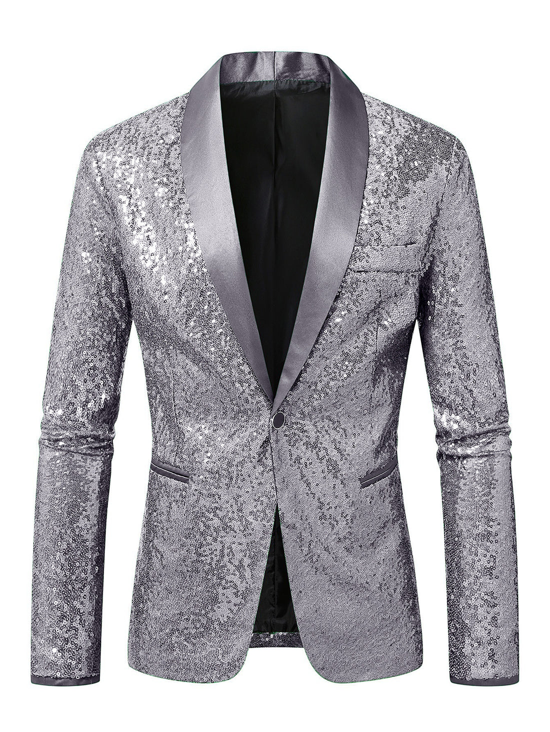 Herren Funkelnder Paillettenblazer mit modernem Schnitt – Tianoro
