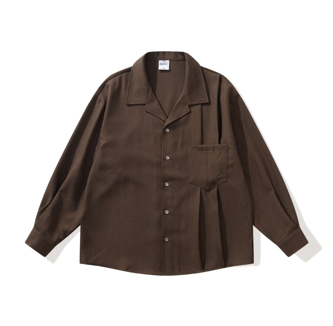 Unisex Oversize Hemdjacke mit offenem Reverskragen und Brusttasche Echoarchiv