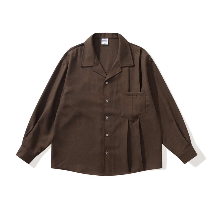 Unisex Oversize Hemdjacke mit offenem Reverskragen und Brusttasche Echoarchiv